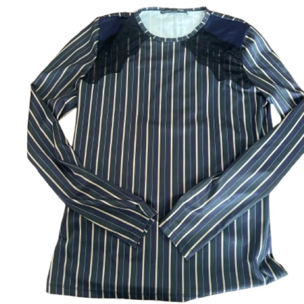 Zara Striped Top with Lace Detail